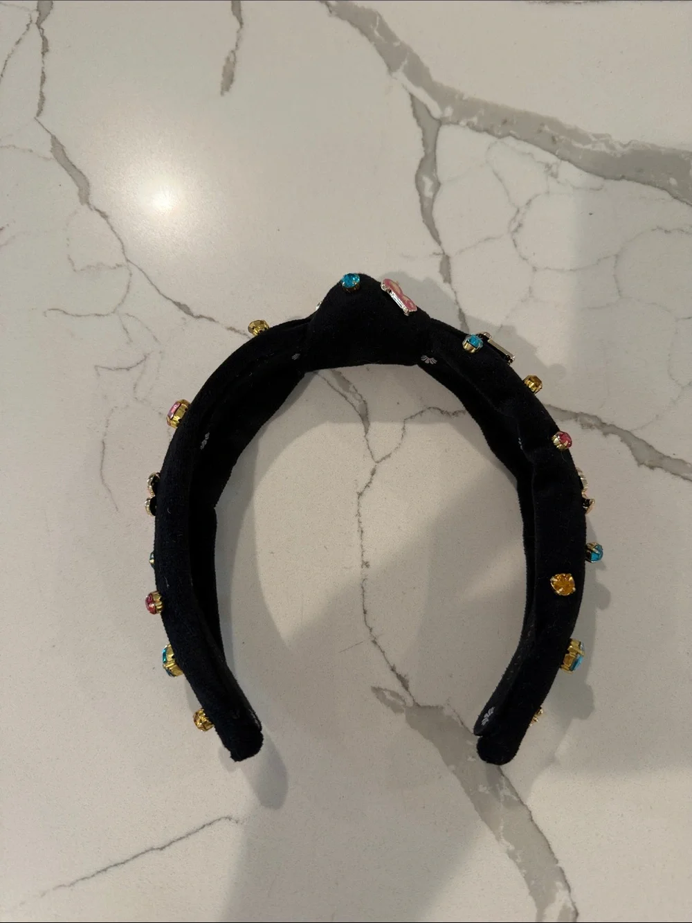 Lele Sadoughi x Barbie Jet Crystal B Knotted Headband